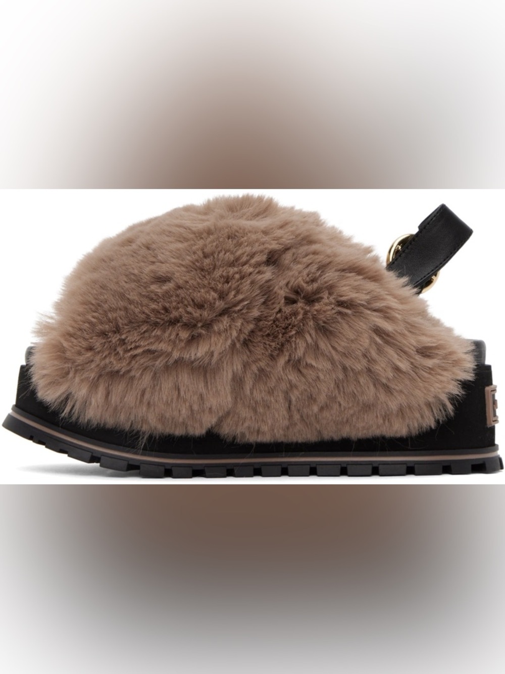 Marc Jacobs platform Taupe Faux Fur Sandals with Black Sole - Picture 3 of 5